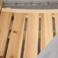 Natural wood rocking chair slats, close-up