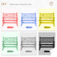 Rocking loveseat color options display in multiple painted wood finishes