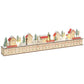 Wood-effect Christmas advent calendar with 24 numbered drawers and village houses along base