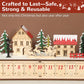 Wood-effect advent calendar with house facade details and numbered drawers 7 to 14