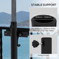 Black umbrella holder stable support clamps with fixing screw shown