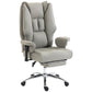 Light gray high-back office chair with adjustable armrest and swivel base