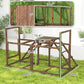 Chicken activity play set with measured dimensions showing multi-level wooden structure