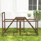 Wooden chicken activity play set base with platform and side rails in outdoor yard