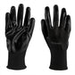 Pair of black grip gloves with PU-coated textured palms and fingers