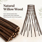 Natural willow wood teepee trellis with bundled branches and tapered frame