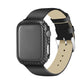 Carbon fiber textured watch case with curved screen protector, black smartwatch