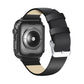 Black watch case with carbon fiber texture and matching protective screen guard