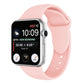 Silicone watch band with double rivets, light pink, with pin-and-hole strap