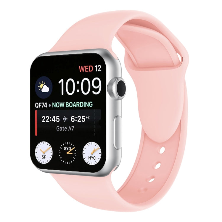 Silicone watch band with double rivets, light pink, with pin-and-hole strap