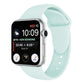Silicone watch band for Apple Watch 42mm, light turquoise with perforated holes and clasp