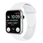 Silicone watch band for Apple Watch 42mm, white with perforated holes and clasp