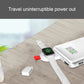 White portable charging dock with red strap and Apple Watch mounted