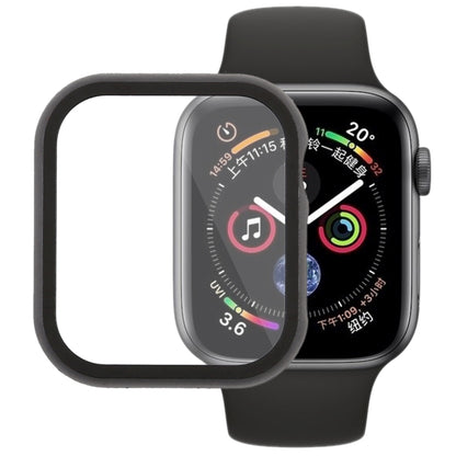 Metal front frame protective case for Apple Watch, black frame with clear window