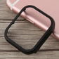 Metal front frame protective case, rose gold border on pink watch band
