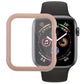 Metal front frame protective case for Apple Watch, rose gold frame with clear window