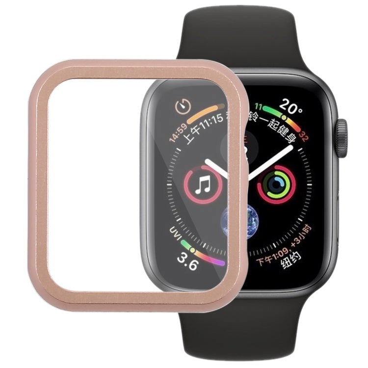 Metal front frame protective case for Apple Watch, rose gold frame with clear window