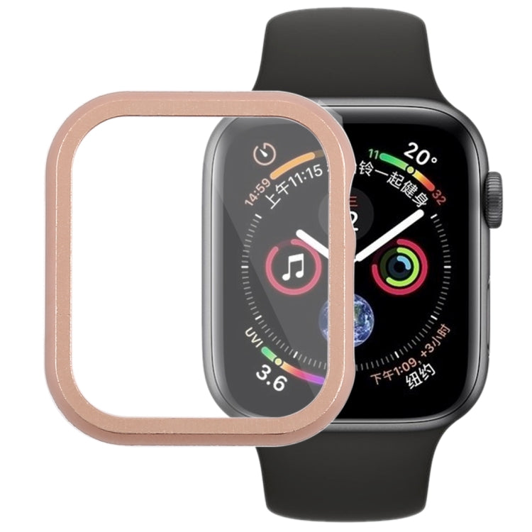 Metal front frame protective case for Apple Watch, rose gold frame with clear window