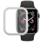 Metal front frame protective case for Apple Watch, silver frame with clear window