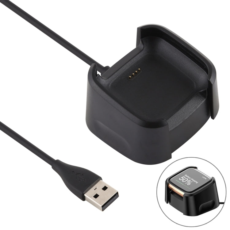 Black charging dock stand with 1m cable and USB connector