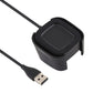 Black charging dock base stand with USB cable, top view