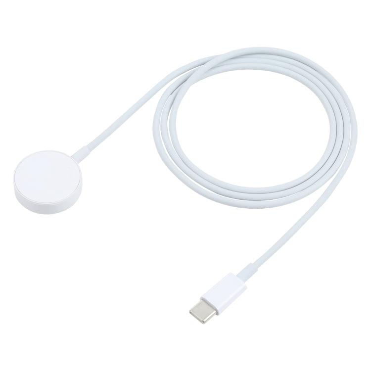 White magnetic charging puck cable with USB-C plug
