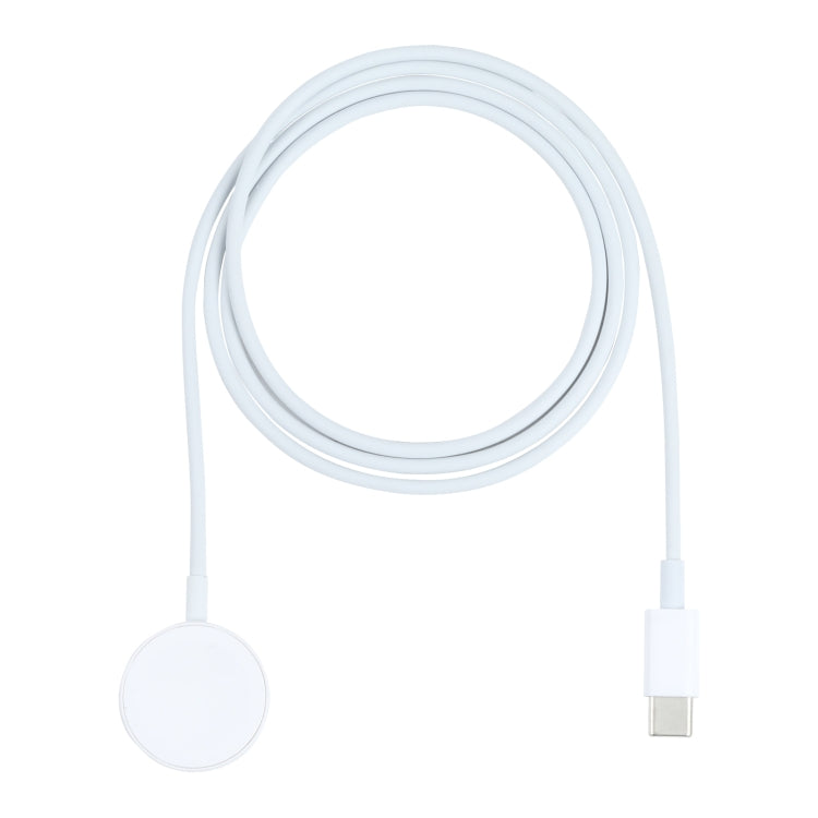 White magnetic charging cable set with puck and USB-C plug