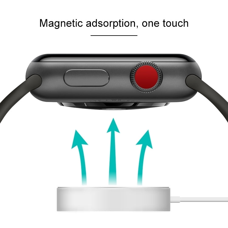 Magnetic wireless watch charger with control dial and red indicator light