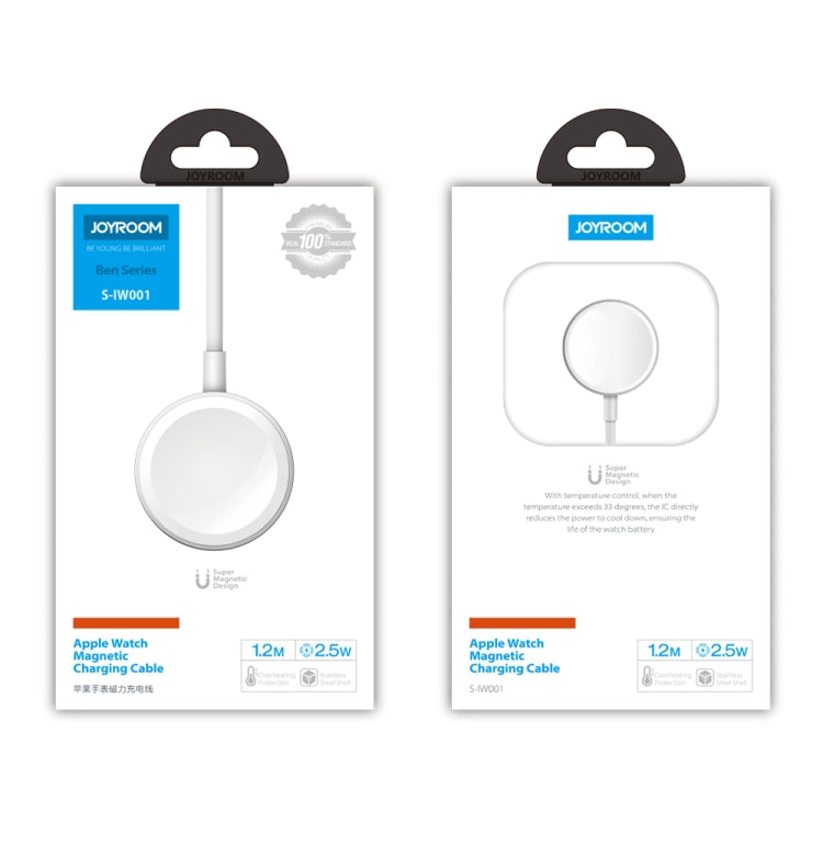 Retail box for Apple Watch magnetic charging cable, white charging puck design