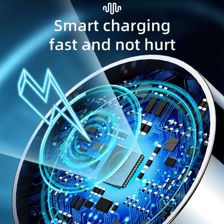 Magnetic charging puck and cable with internal electronics graphic