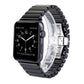 Black ceramic Apple Watch band on smartwatch with metal clasp, 42mm-style
