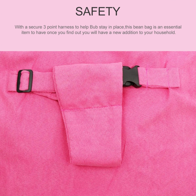 Pink bean bag cover with three-point strap system and wide tie panels