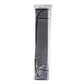 Packaged car sun visor in clear plastic, dark textured reflective panel with black trim