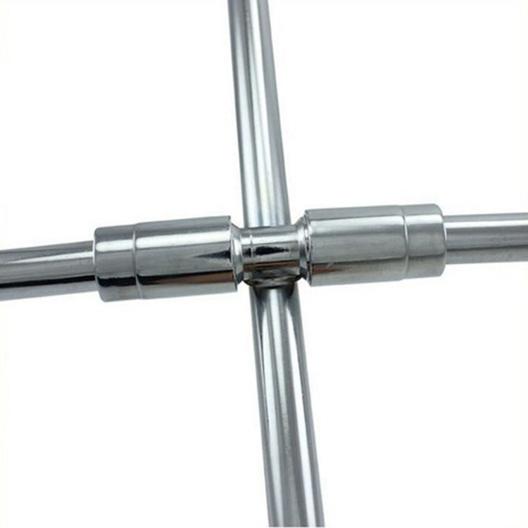 Foldable cross wrench joint with chrome crosspiece and locking collar