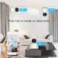 White wireless security camera with wall-mount and tabletop base, front lens visible