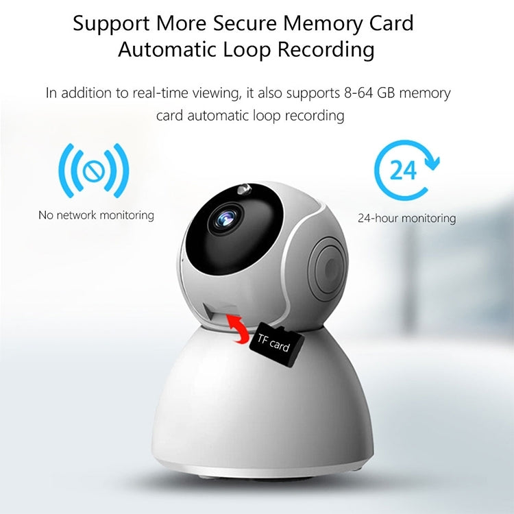 White wireless dome security camera with exposed TF card slot