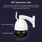 WiFi dome security camera shown with 355° panoramic view rotation