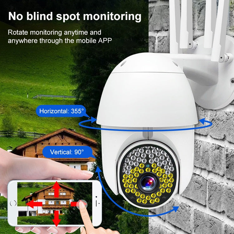 White outdoor dome security camera with rotating base and wide monitoring angle