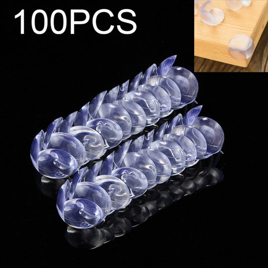 Hemisphere corner safety pads, clear with blue tint, anti-collision set pieces