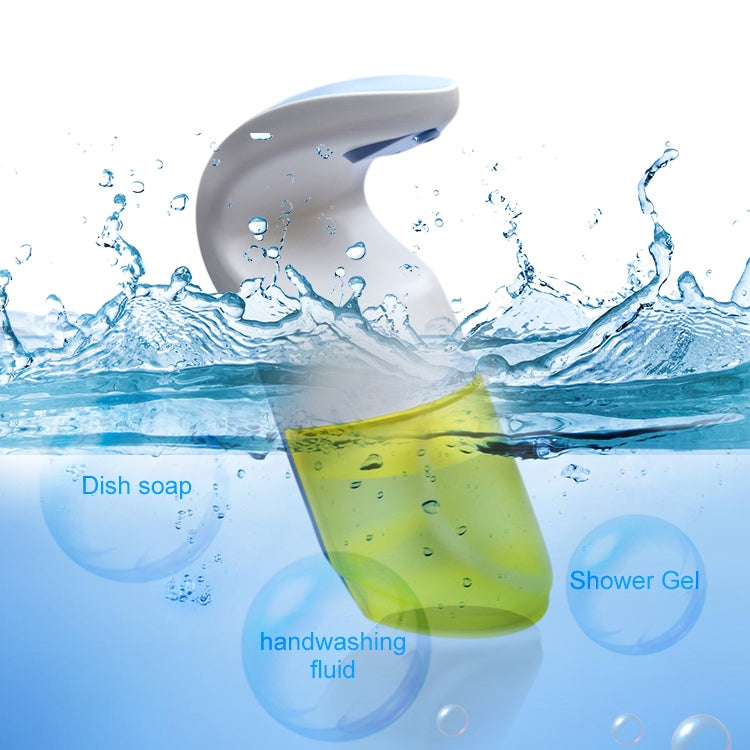 Automatic soap dispenser with gray top and translucent yellow refill chamber