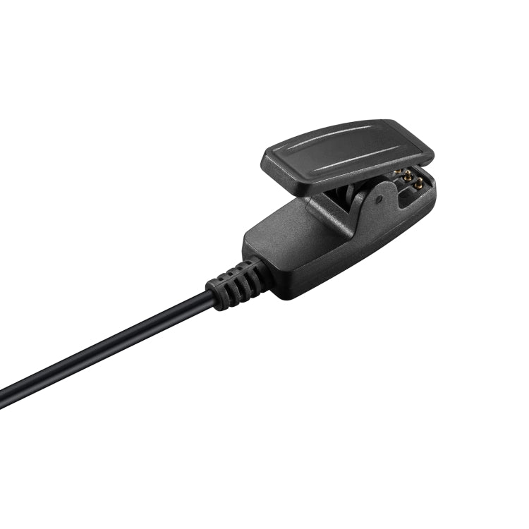 Charging clip end of black charging data cable with contact pins