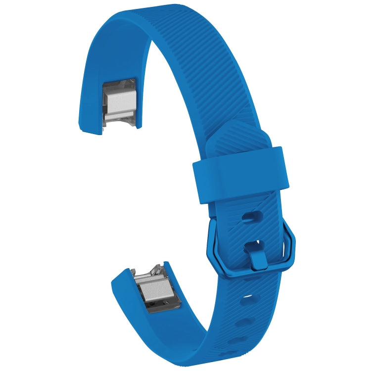 Dark blue silicone watch band for Fitbit Alta/HR, size L, with clasp and strap holes