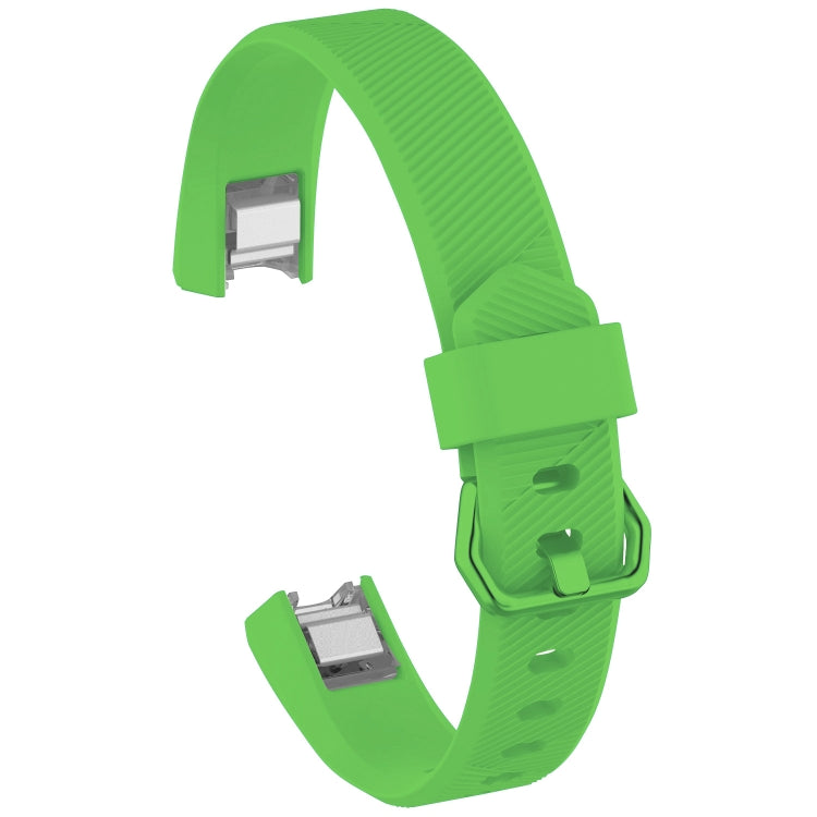 Green silicone watch band for Fitbit Alta/HR, size L, with clasp and adjustment holes