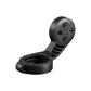 Dark bike computer mount base with open cradle and mounting hole pattern