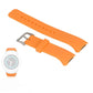 Orange silicone watch band with perforated holes and metal buckle for Galaxy Gear S2