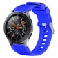 Blue silicone watch band with vertical grain ridges and side buckle holes