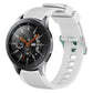 White silicone watch band with vertical grain ridges and side buckle holes