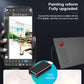 Dark graphics tablet with red control button and OTG adapter cable connection