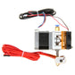 MK8 extruder heater block with red wiring, black cable cover, and small electrical connectors