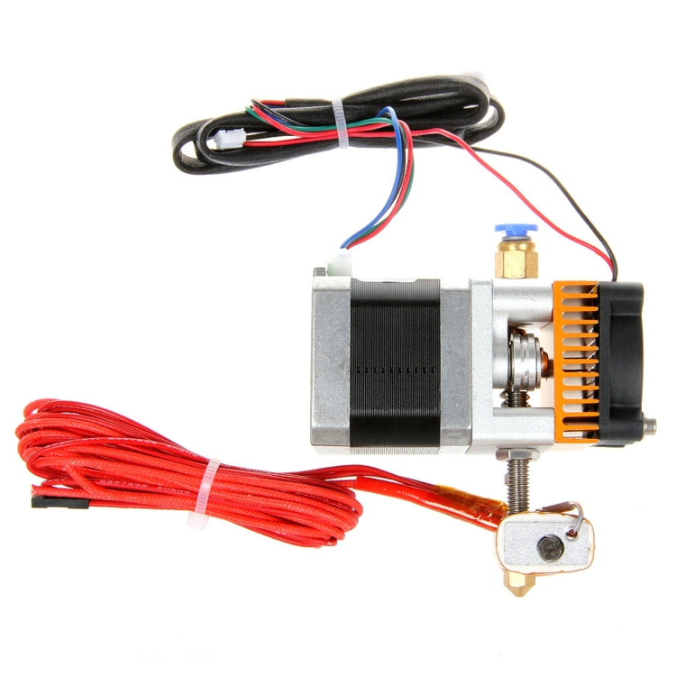 MK8 extruder heater block with red wiring, black cable cover, and small electrical connectors